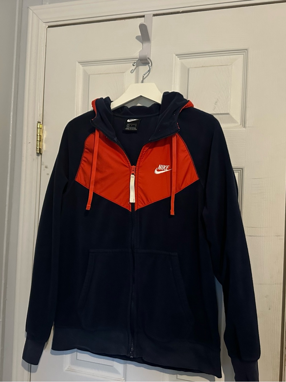 Nike Navy Hoodie‎ with Red Chevron Panel